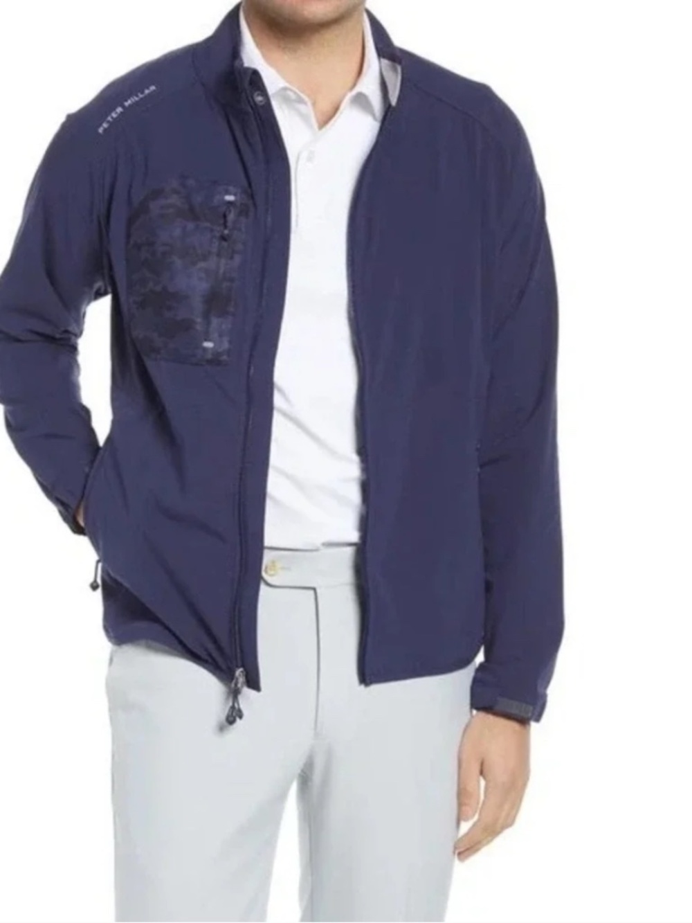 Peter Millar Flex Adapt "Crown Sport" Wind Cheater Jacket, Navy. Sz MED